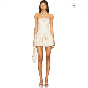 LPA Strapless Cream Mini Dress size S
